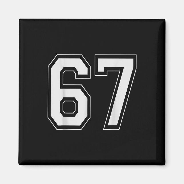 Aimant 67 Meme Numéro Six Sept Argot Gen Alpha 6 7  (Devant)