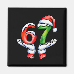 Aimant 67 Meme Père Noël Main Drôle Six Sept Noël