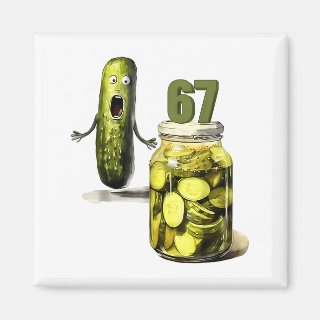 Aimant 67 Meme Pickle Surprise Une Bouteille De Pickles T (Devant)
