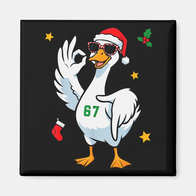 Aimant 67 Meme Silly Goose 6 7 Drôle Six Sept Noël  (Devant)