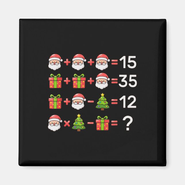 Aimant 67 Mème Six Sept Équation de Noël de Mathématiques (Devant)