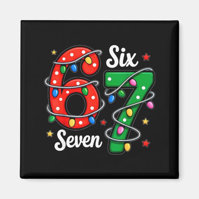 Aimant 67 Meme Six Seven Funny Christmas Pajamas Boys Gir (Devant)