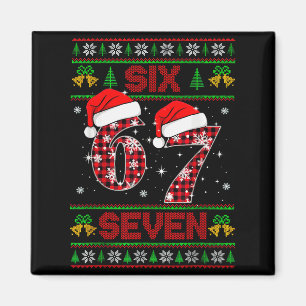 Aimant 67 Meme Six Seven Noël Sweat Ugly de Noël pour Enf