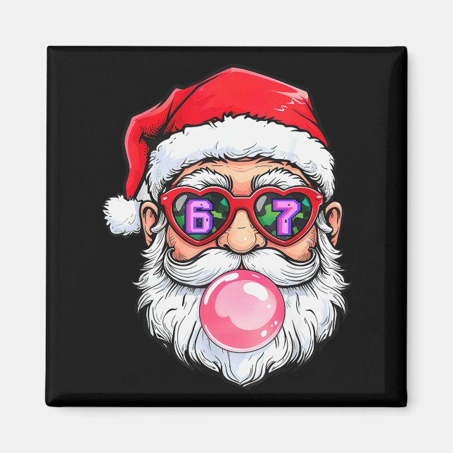 Aimant 67 Meme Six Seven Numéro 6-7 6 7 Drôle Santa Noël  (Devant)