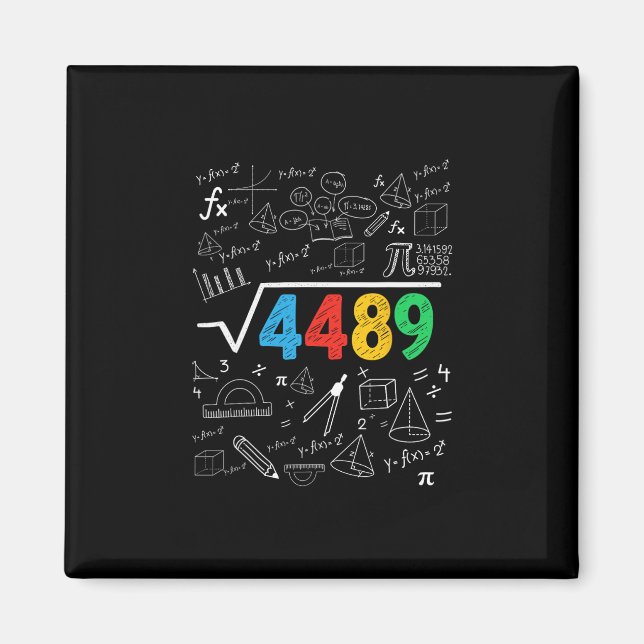 Aimant 67 Meme Square Root 4489 Slang Six Seven Math Teac (Devant)