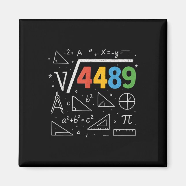 Aimant 67 Meme Square Root 4489 Slang Six Seven Math Teac (Devant)