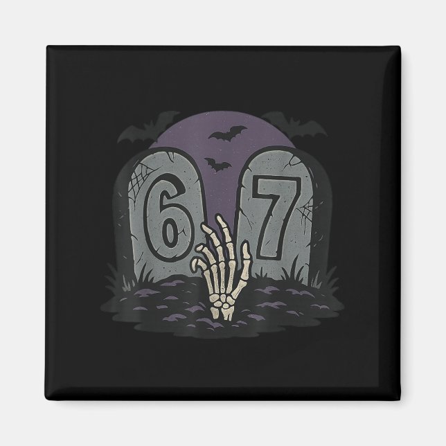 Aimant 67 Meme Squelette Halloween Soky - Six Seven Génér (Devant)