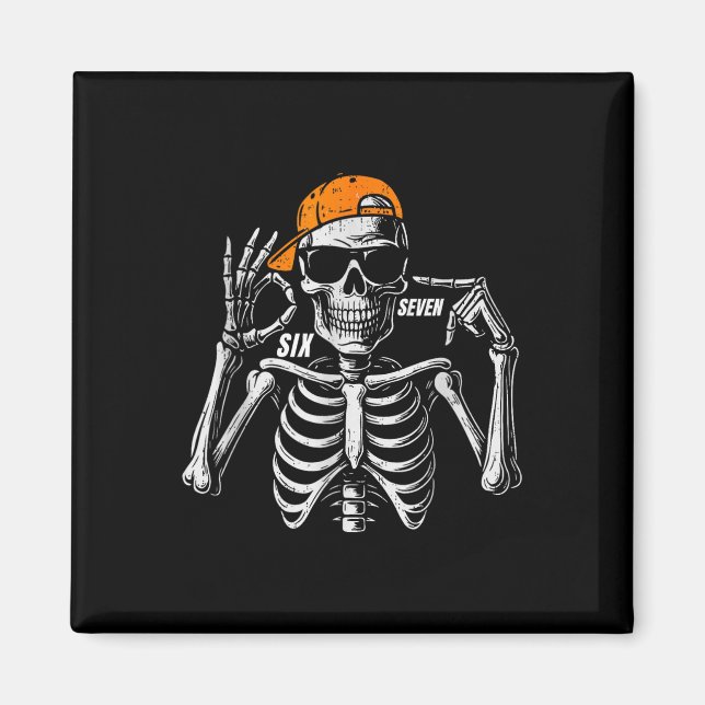 Aimant 67 Meme Squelette Tendance Halloween Drôle Six Sep (Devant)