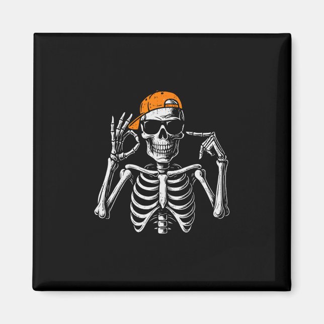 Aimant 67 Meme Squelette Tendance Halloween Drôle Six Sep (Devant)
