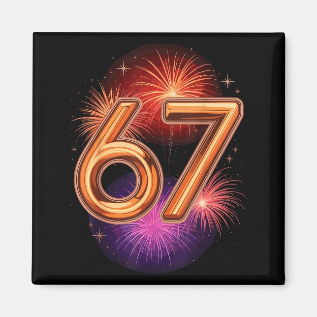 Aimant 67 New Years Eve Party Pajama Shirt 6 7 Meme 67 20 (Devant)