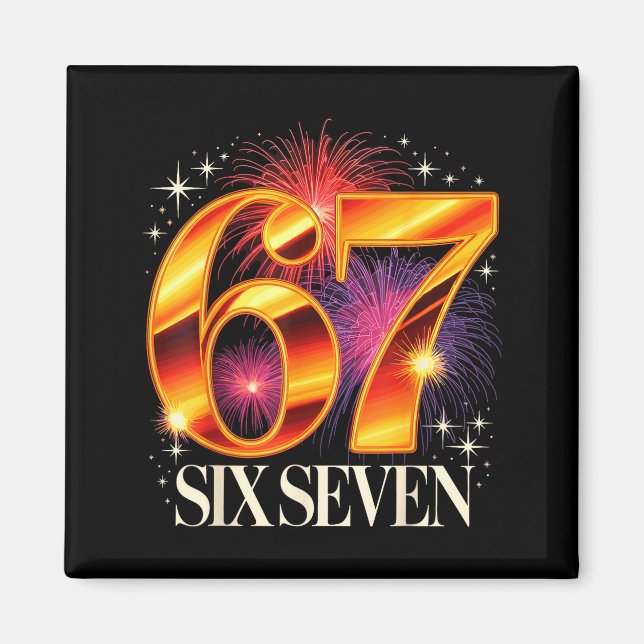 Aimant 67 New Years Eve Party Pajama Shirt 6 7 Meme 67 20 (Devant)