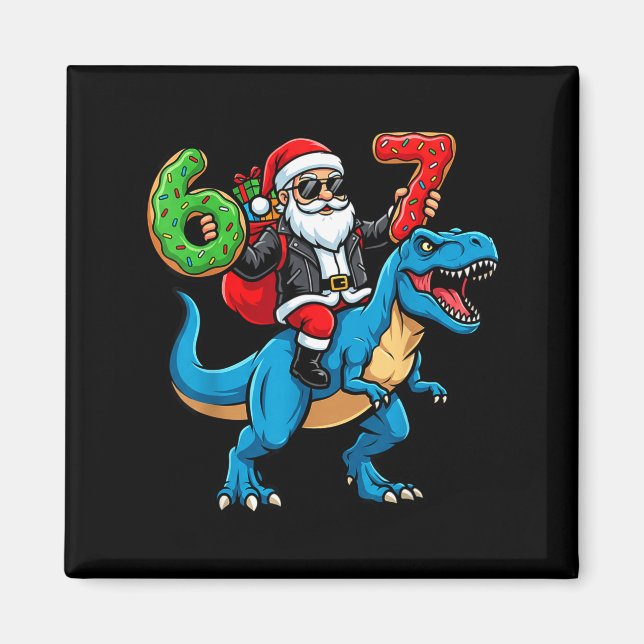 Aimant 67 Noël 6 7 Mème Drôle Santa Six Sept Noël B (Devant)