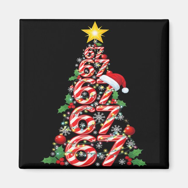 Aimant 67 Noël 6 7 Mème Pyjama Fête Gen Alpha Sl (Devant)