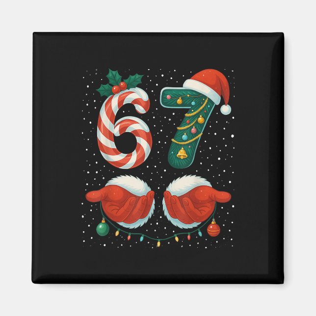 Aimant 67 Noël 6 7 Mème Pyjama Fête Génération Alpha Sl (Devant)
