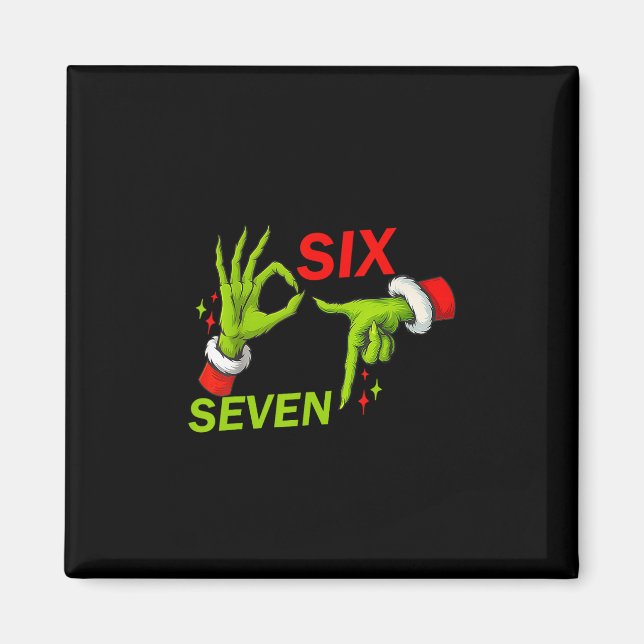 Aimant 67 Noël Citation Meme Tendance Costume 6 7 Meme (Devant)