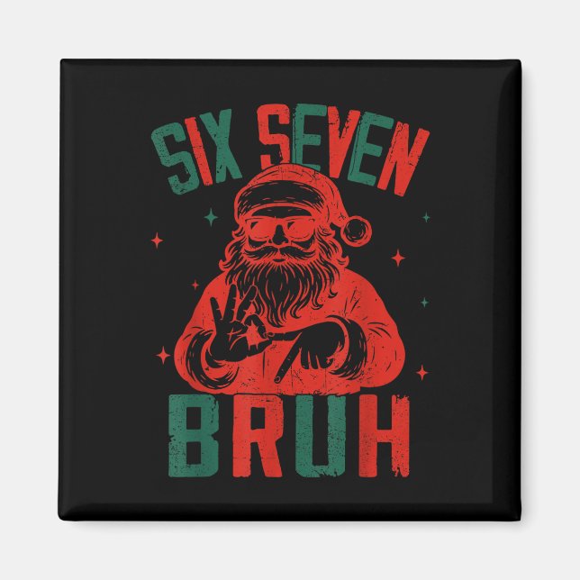 Aimant 67 Noël Drôle Six Sept Bruh Mème Brainrot Sa (Devant)
