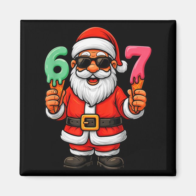Aimant 67 Noël Drôle Six Sept Glace Meme 67 Noël (Devant)