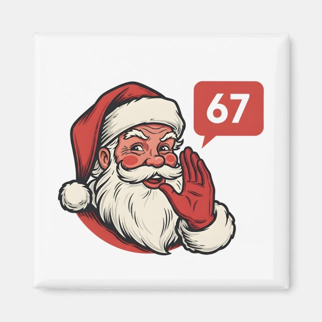 Aimant 67 Noël Joyeux Six Sept Brainrot Père Noël (Devant)
