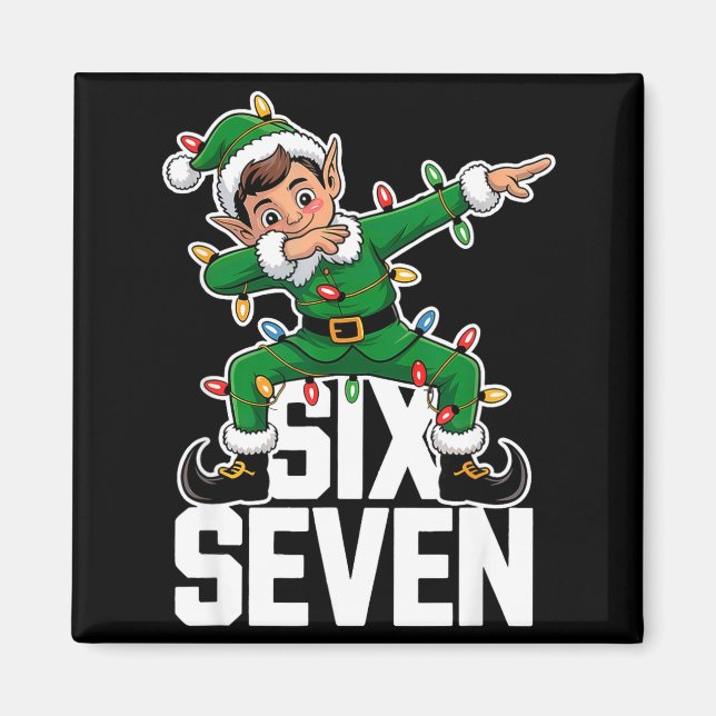 Aimant 67 Noël Six Sept 6 7 Mème Drôle de Lutin Dabbing  (Devant)