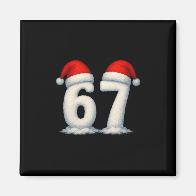 Aimant 67 Noël Vacances neige numéros 6 7 Mème Gén Alp (Devant)