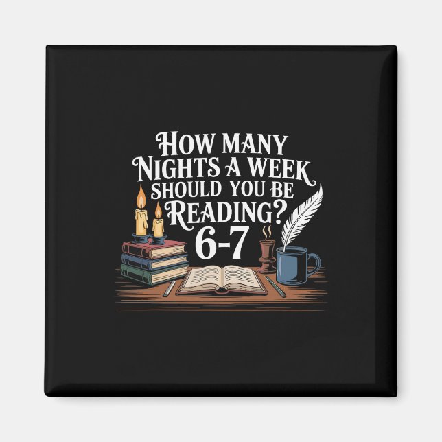 Aimant 67 Nuits de Lecture Meme Pour Bibliophiles Anglais (Devant)
