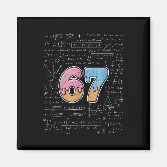 Aimant 67 Prof de maths Mathématiques 67ème Numéro Glace  (Devant)