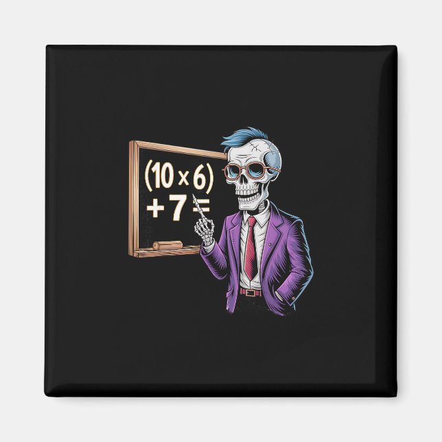 Aimant 67 Prof de maths Meme Brainrot Six Sept Halloween  (Devant)