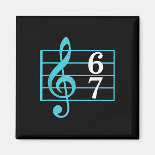 Aimant 67 Prof de musique drôle Slang musical Six Sept