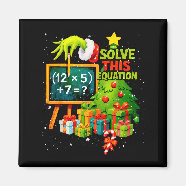 Aimant 67 Professeur Vert Noël Six Sept Mème Brainrot (Devant)