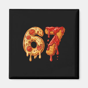 Aimant 67 Six Seven 6-7 Pizza & Chicken Nugget - Bra pour