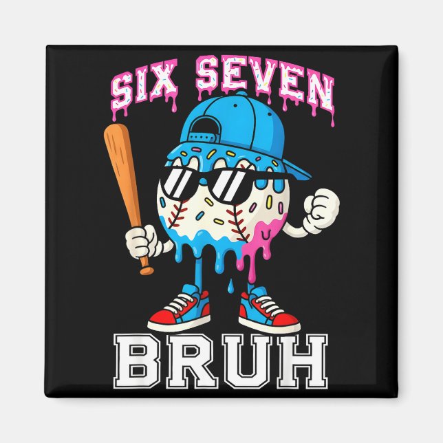 Aimant 67 Six Seven Baseball Ice Cream Drip Number 67 Pla (Devant)