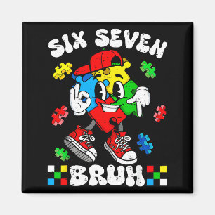 Aimant 67 six seven bruh sensibilisation à l'autisme puzz