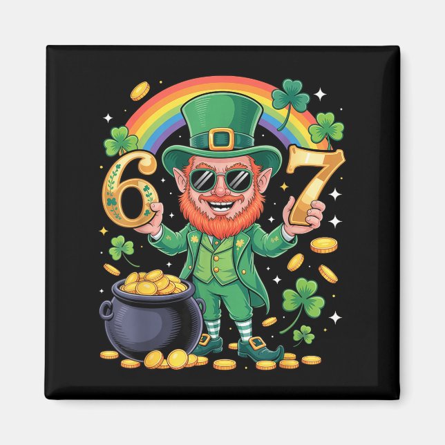 Aimant 67 Six Seven Drôle 6 7 Mème Saint-Patrick Leprec (Devant)