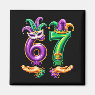 Aimant 67 Six Seven Drôle Mardi Gras 6 7 Mème Pour Hommes