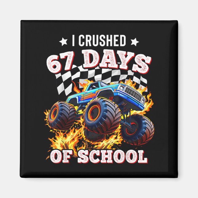 Aimant 67 Six Seven je écrase 67 jours d'école Monster Tr (Devant)