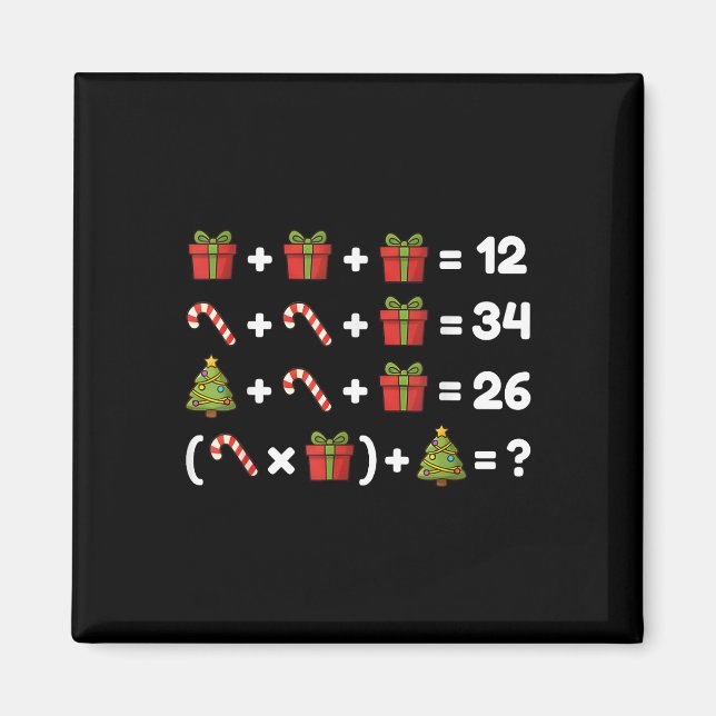 Aimant 67 Six Seven Mème Équation de Noël Math Logique Pu (Devant)