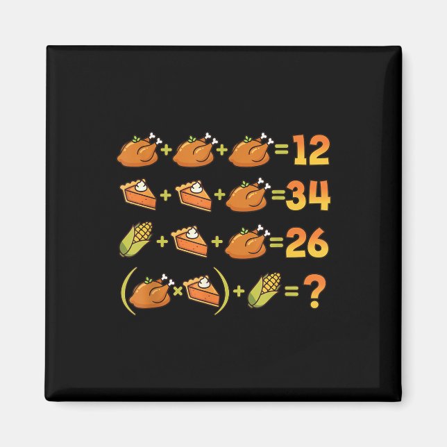 Aimant 67 Six Seven Meme Math Thanksgiving Equation Logic (Devant)