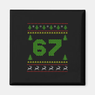 Aimant 67 Six Seven Noël Tricot 67 Ugly Christmas