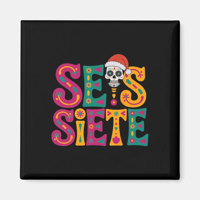 Aimant 67 Six Seven Professeur d'espagnol bilingue Seis S (Devant)