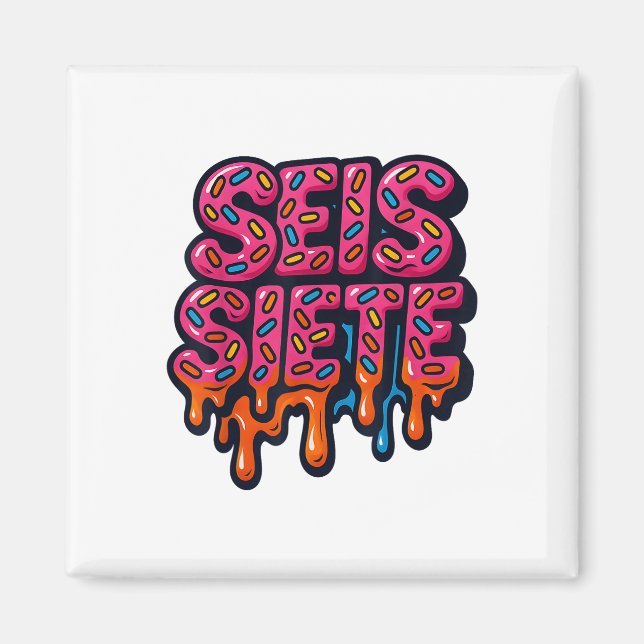 Aimant 67 Six Seven Seis Seven Brainrot Viral Mem espagno (Devant)