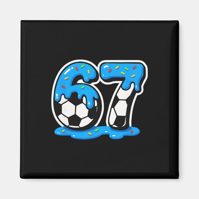 Aimant 67 Soccer Ice Cream Drip Brain Rot Meme  (Devant)
