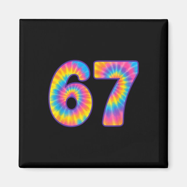 Aimant 67 Tie Dye Rétro Six Sept  (Devant)