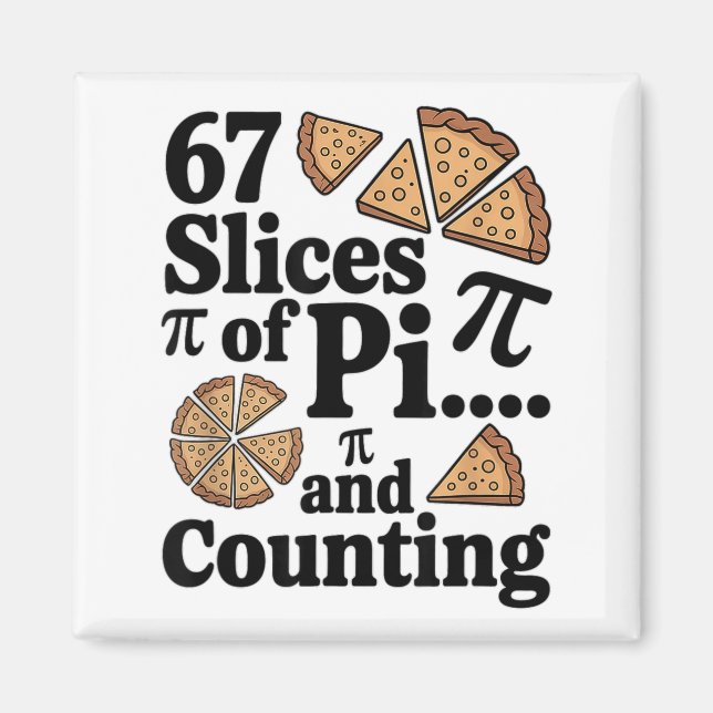 Aimant 67 Tranches de Pi... Et ça Continue pour Pizza Pie (Devant)