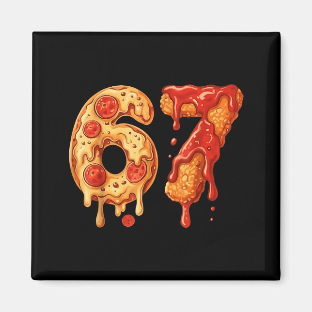 Aimant 67 Zza Mème Drôle Six Sept Argot Enfants Génératio (Devant)