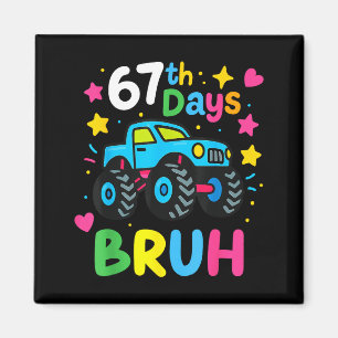 Aimant 67e jour d'école Bruh drôle mème 67 monstre camion