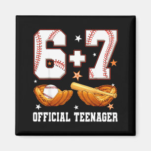 Aimant 6+7 13 ans adolescent garçon de baseball 13e anniv