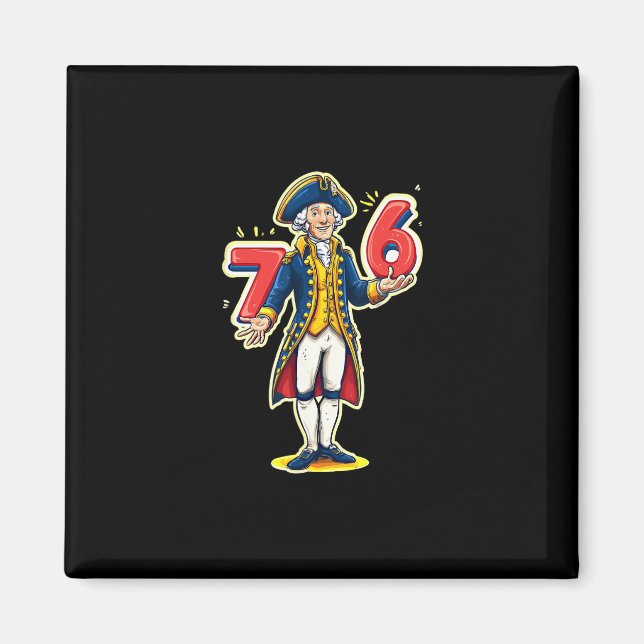 Aimant 6-7 7-6 Funny George Washington Six Sept Mèmes (Devant)