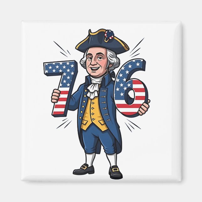 Aimant 6-7 7-6 George Washington Six Sept Mèmes 67 Tendan (Devant)