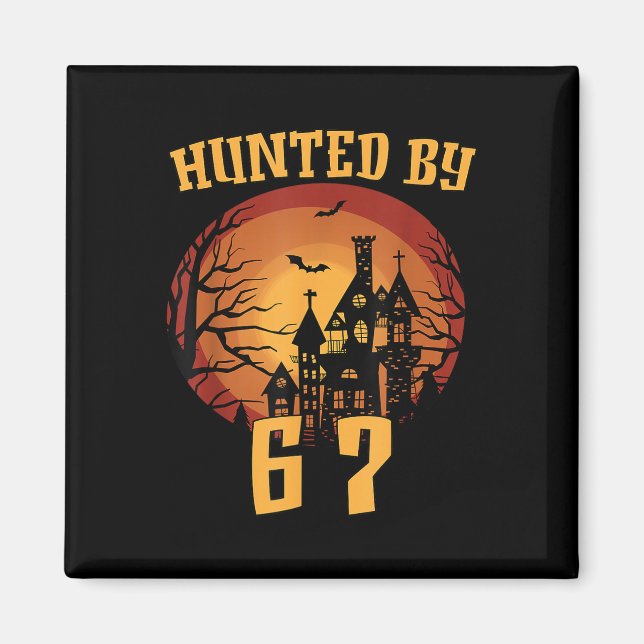 Aimant 6 7 Halloween 67 Mème Six Sept Haunted Gen Alpha  (Devant)
