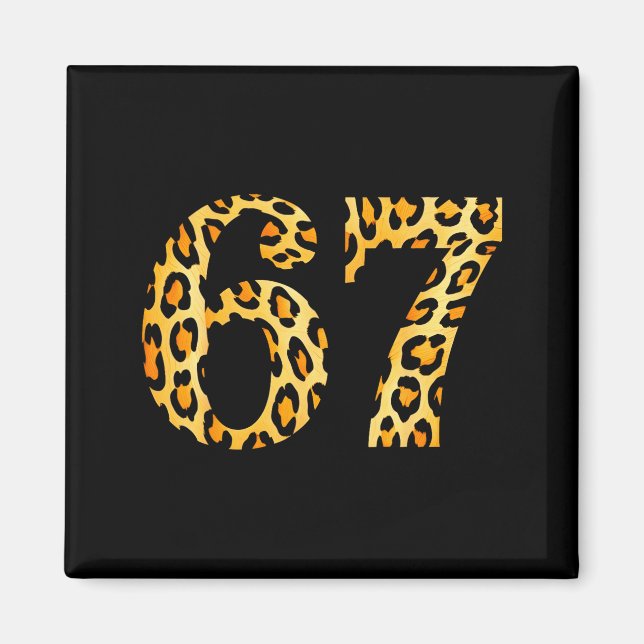 Aimant 6-7 Meme Leopard Cheetah Cool Six-seven  (Devant)